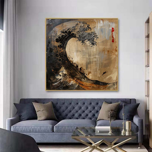 Abstract Handmade Oil Painting Modern Minimalist Home Living Room Decoration Painting,31inx31in,No Frame