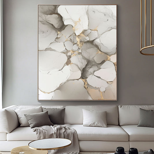 New Home Decor Paintings Abstract Hand Painted Oil Painting Modern Canvas Picture Gray Texture Wall Art Oil Painting for Home Living Room,31inx47in,No Frame