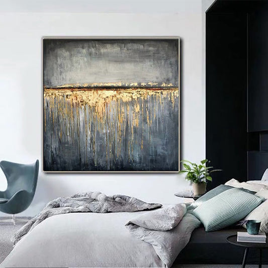 scenery Handmade Abstract Wall Art Mural Thick Texture Hand painted Oil Painting On Canvas Office Interior,31inx31in,No Frame