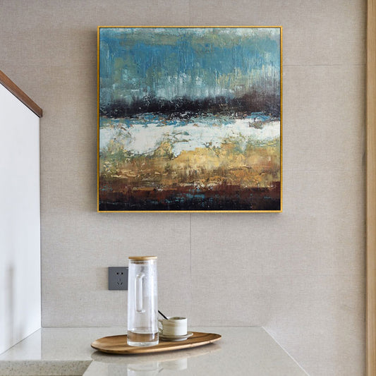 Nordic Style Pure hand-painted Oil Painting Decorative Painting Modern Luxury Light Snow Abstract Mural Paintings Large Murals R31in,No Frame