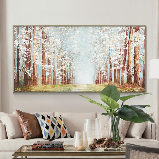 Starry hand-painted Oil Painting Villa Living Room Wall Decoration Bed Bedroom Entrance Mural Paintings27inx54in,No Frame