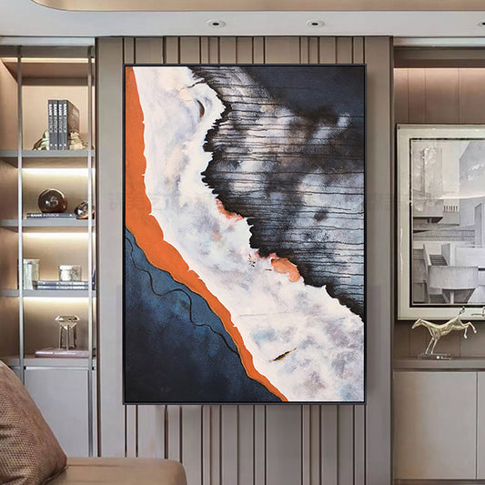 Modern Abstract Art Hand Painted Oil Painting Landscape Wall Art Picture Handmade Canvas Painting For Home,31inx47in,No Frame