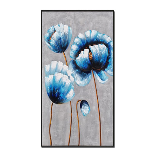 #490Hand Painted Flower Painting Thick Texture Canvas Art Picture Modern Abstract Flower Wall Art Home Decoration,27inx54in,No Frame