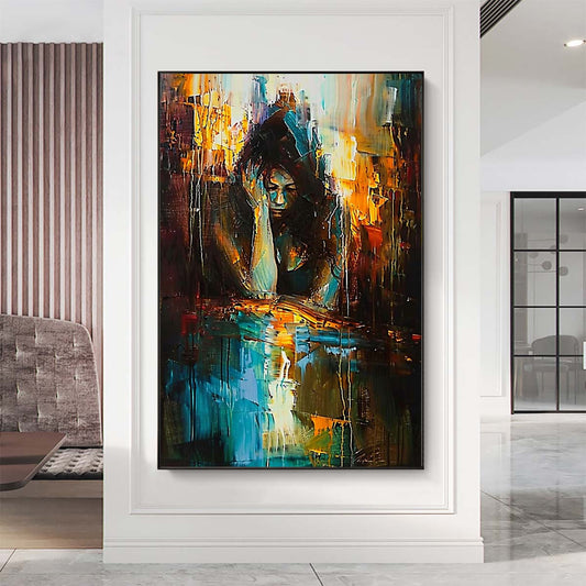 Original creation City Hand painted Oil Painting Canvas Wall Art For Home Living Room Unframed/Rolled #014