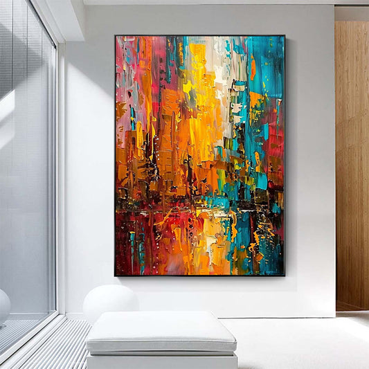 Original creation City Hand painted Oil Painting Canvas Wall Art For Home Living Room Unframed/Rolled #046