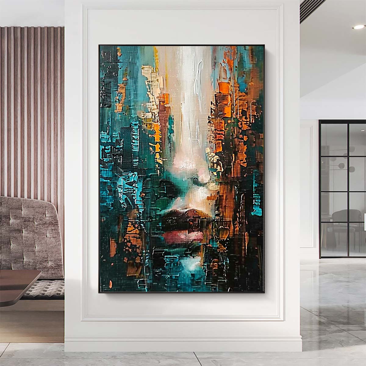 Original creation City Hand painted Oil Painting Canvas Wall Art For Home Living Room Unframed/Rolled #011