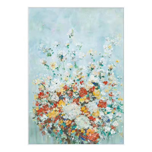 #730Pure Hand painted Oil Painting Abstract Flower Hanging Painting Decorative Painting Large Restaurant Dining Room Mural,31inx47in,No Frame
