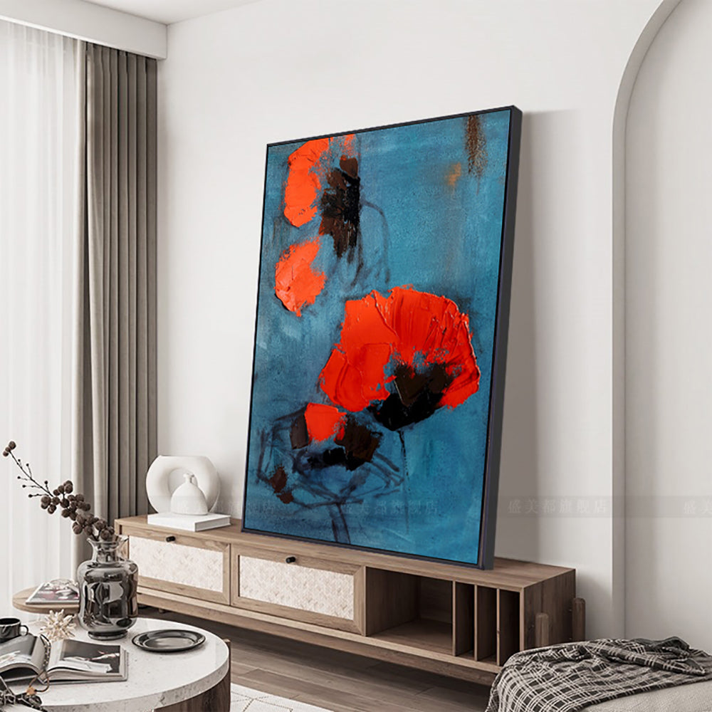 Hand Painting Abstract Flower Art On Canvas Wall Art Modern Home Decoration Handmade 3D Flower Artwork