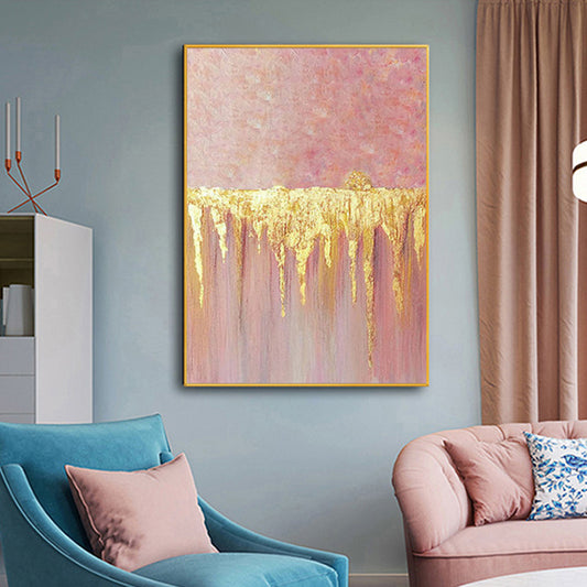 Pure Hand painted Oil Painting Nordic Decorative Painting Abstract Art High grade Hanging Painting Gold Foil,31inx47in,No Frame