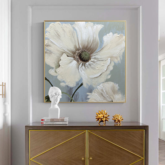 Pure hand-painted Oil After Light Scandinavian Modern Luxury Bedroom Living Room Decorative Painting Murals Restaurant Peony Mur31in,No Frame