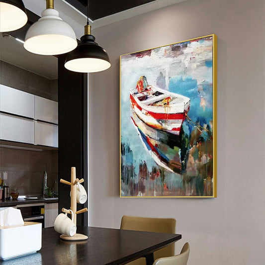 #700Handpainted Abstract Threedimensional Thick Oil Knife Painting Decorative Painting Aisle Corridor Mural Mooring Hanging Painting,31inx47in,No Frame