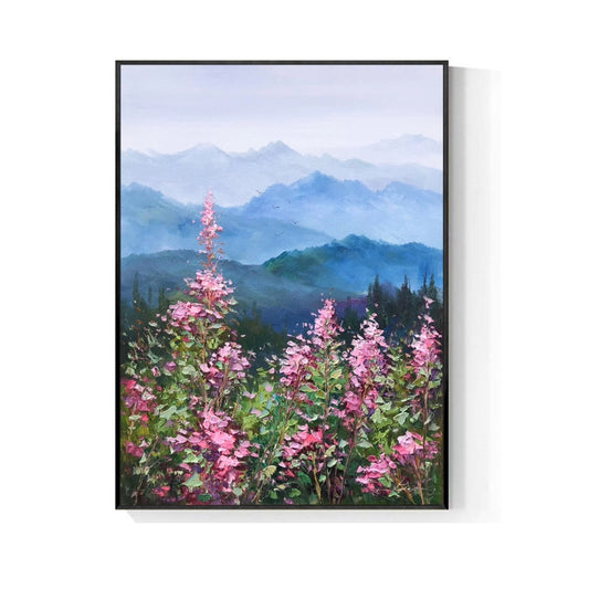 #870Handmade Wall Art Paintings Abstract Flowers Oil Painting Hand Painted Landscape Abstract Art Pictures Modern Home,31inx47in,No Frame