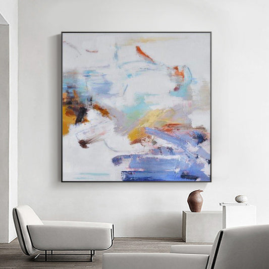 Pure Hand painted Canvas Oil Painting Handmade Color Abstract Painting Living Room Wall Painting Home Decoration,31inx31in,No Frame