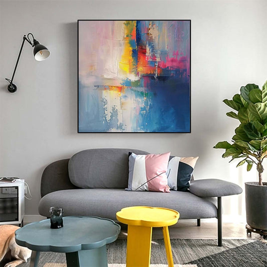Abstract Handmade Oil Painting Modern Minimalist Home Living Room Decoration Painting,31inx31in,No Frame