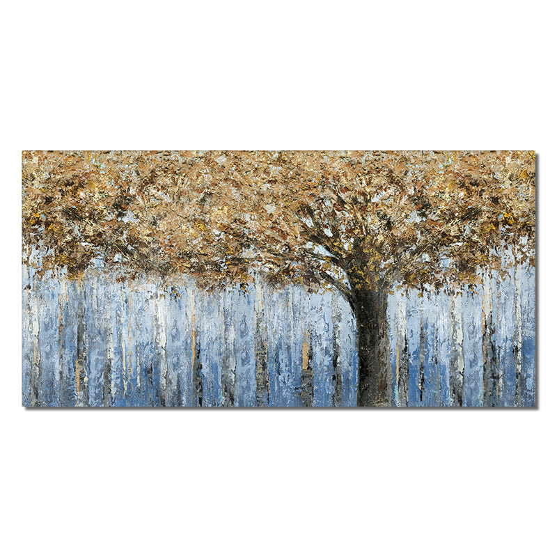 Abstract Large Size Trees Oil Painting Hand Painted Canvas Painting Modern Decorative Wall Art,27inx54in,No Frame