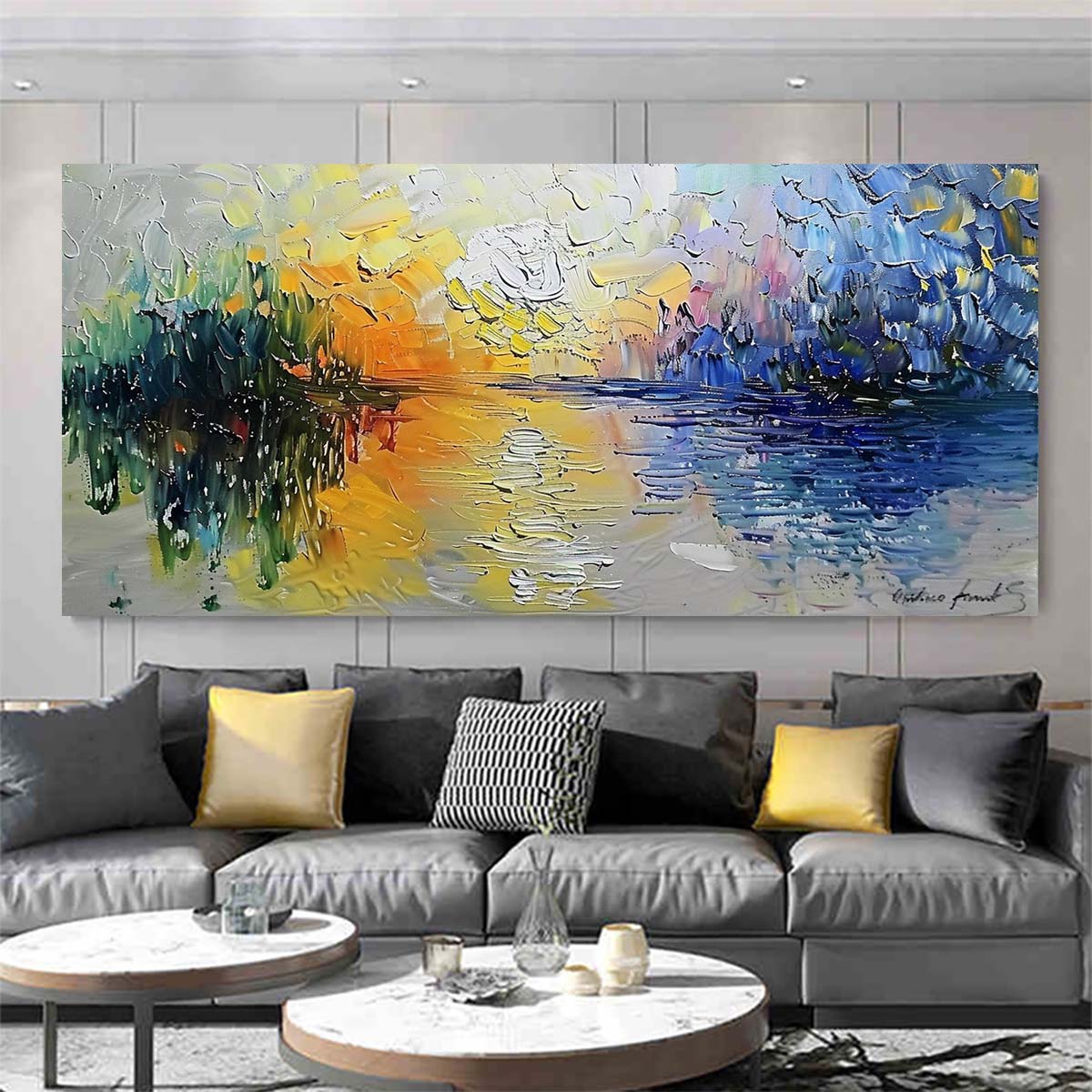 Original creation Landscape Hand painted Oil Painting Canvas Wall Art For Home Living Room Unframed/Rolled #014