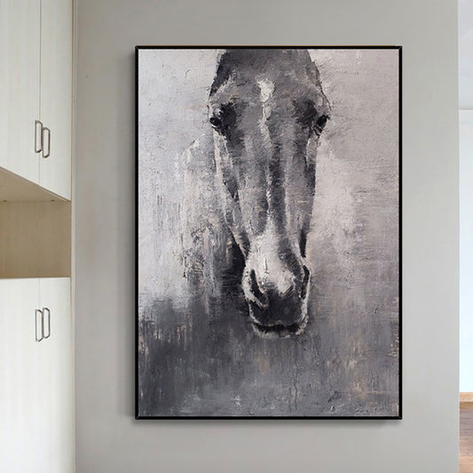 Handmade Oil Painting Abstract Horse Paintings On Canvas Modern Home Wall Art Decoration Animal Painting Hand,31inx47in,No Frame