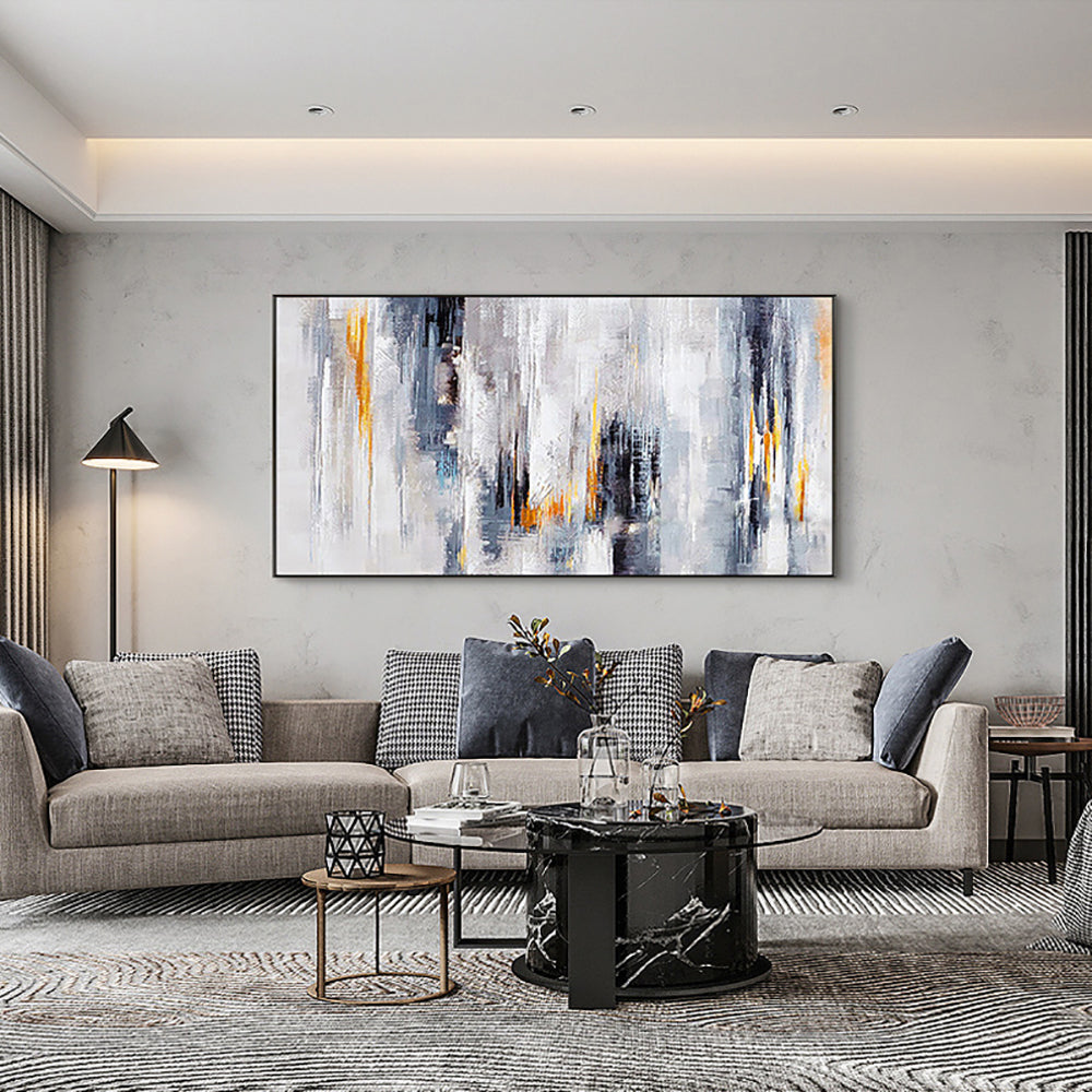 Hand Painted Abstract Art Oil Painting On Canvas Modern Wall Art Wall Adornment Picture Painting,27inx54in,No Frame