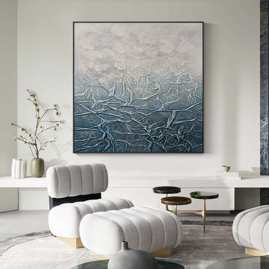 Pure Hand painted Oil Painting Art Texture Mural Large Living Room Background Wall Decorative Painting Abstract,31inx31in,No Frame
