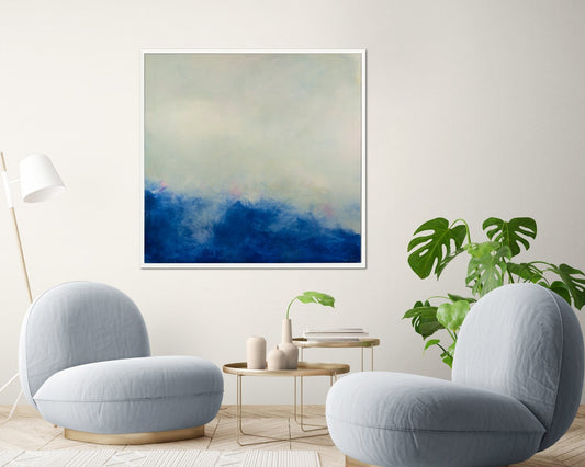 Original Abstract painting canvas painting oversized ocean wall art seascape and wave painting ocean artwork home Decor blue art31in,No Frame