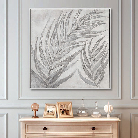 High-end hand-painted Oil Painting Handmade Silver Leaf Paintings Modern Living Room Entrance Corridor Restaurant Paintings Deco31in,No Frame