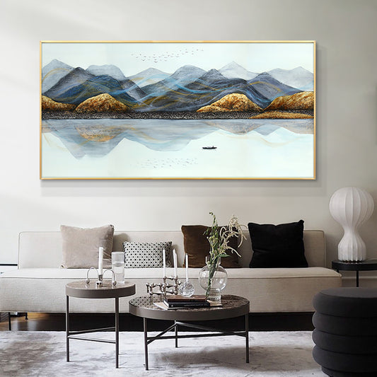 Abstract Acrylic Painting Handmade Oil Painting On Canvas Handpainted Abstract Mountain Painting Home Living Room Decor,27inx54in,No Frame