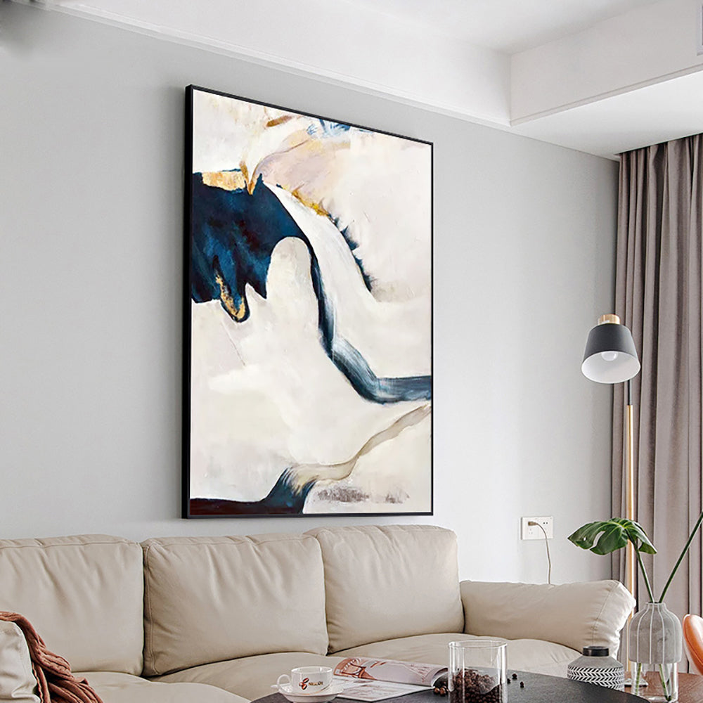 Hand Painted Minimalist Abstract Decorative Painting For Home Wall Decor Hand Painted Oil Painting Thick Texture,31inx47in,No Frame