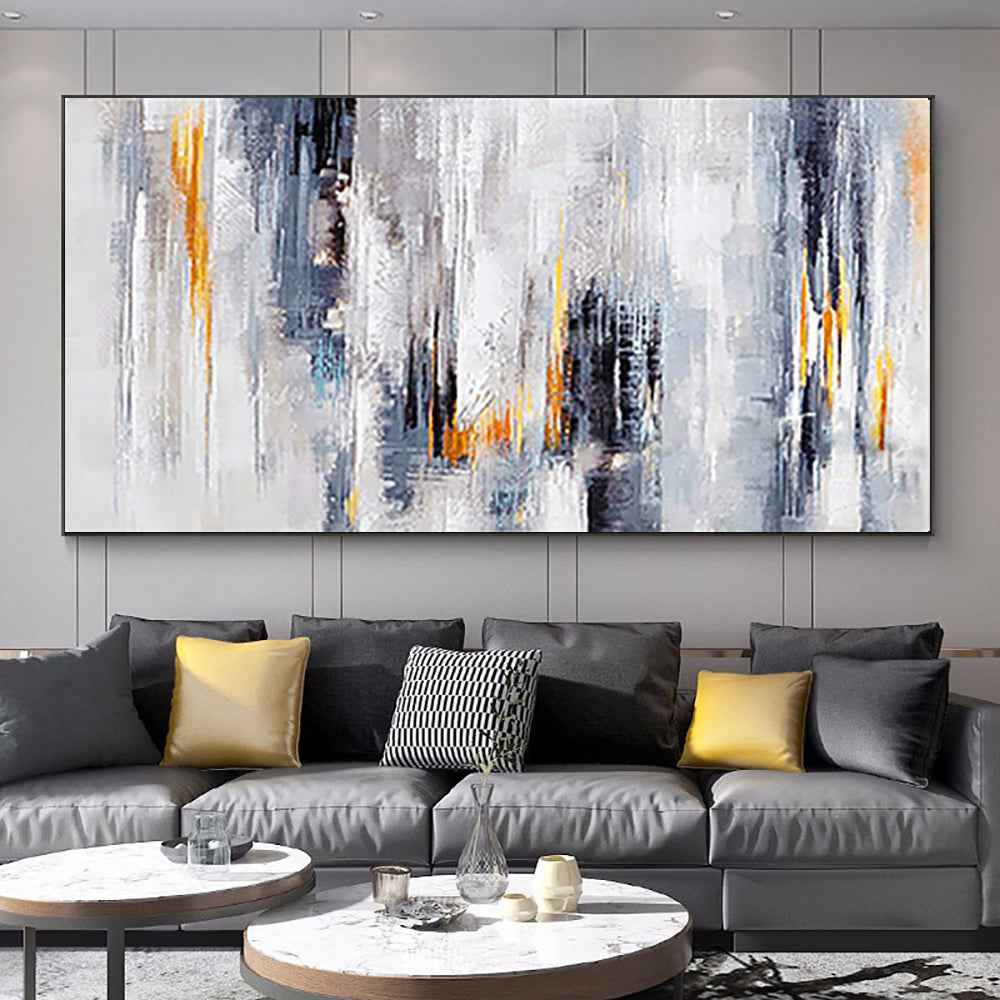Hand Painted Abstract Art Oil Painting On Canvas Modern Wall Art Wall Adornment Picture Painting,27inx54in,No Frame