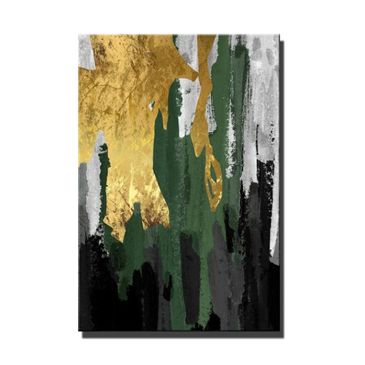 Large Abstract Oil Paintings On Canvas Handmade Gold Foil Wall Painting Unframed Home Decor Hand Painted,31inx47in,No Frame