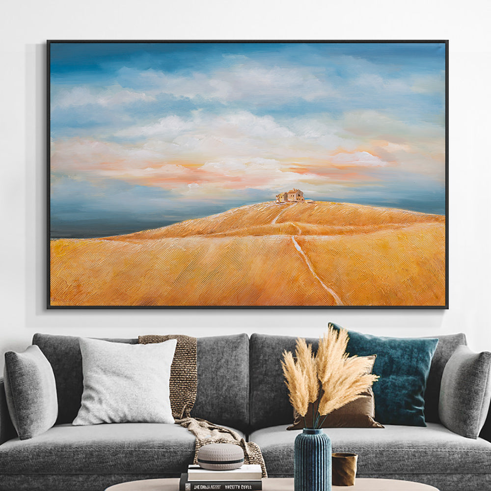 Abstract Hand Painted Desert Oil Painting On Canvas Modern Landscape Wall Art Painting For Living Room,31inx47in,No Frame