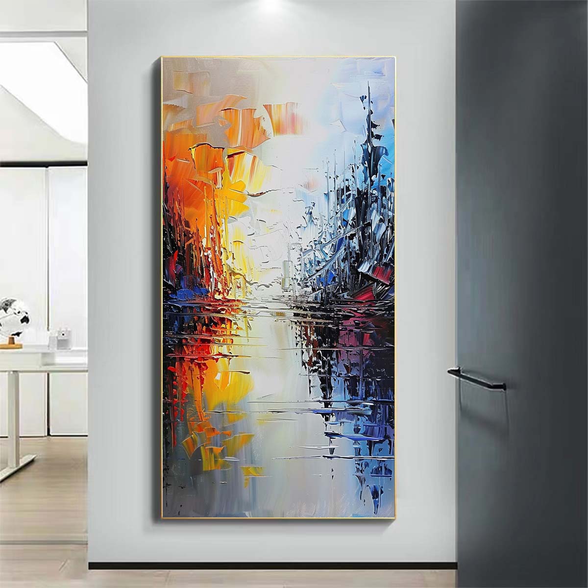 Landscape Paintings Abstract Handmade Oil Painting Modern Home Living Room Decoration Painting,27inx54in,No Frame
