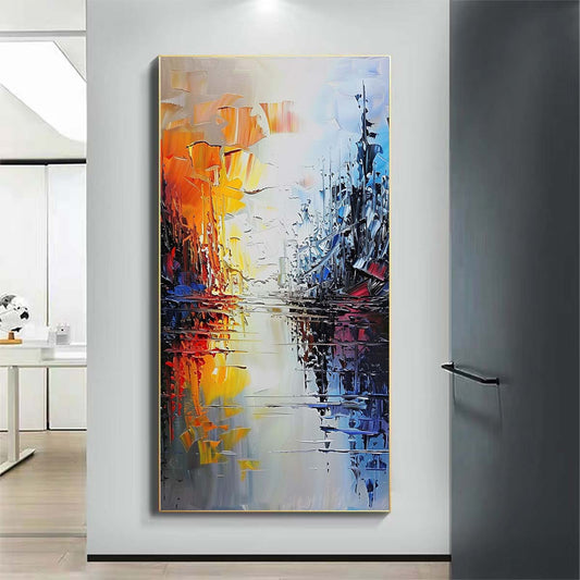 Landscape Paintings Abstract Handmade Oil Painting Modern Home Living Room Decoration Painting,27inx54in,No Frame