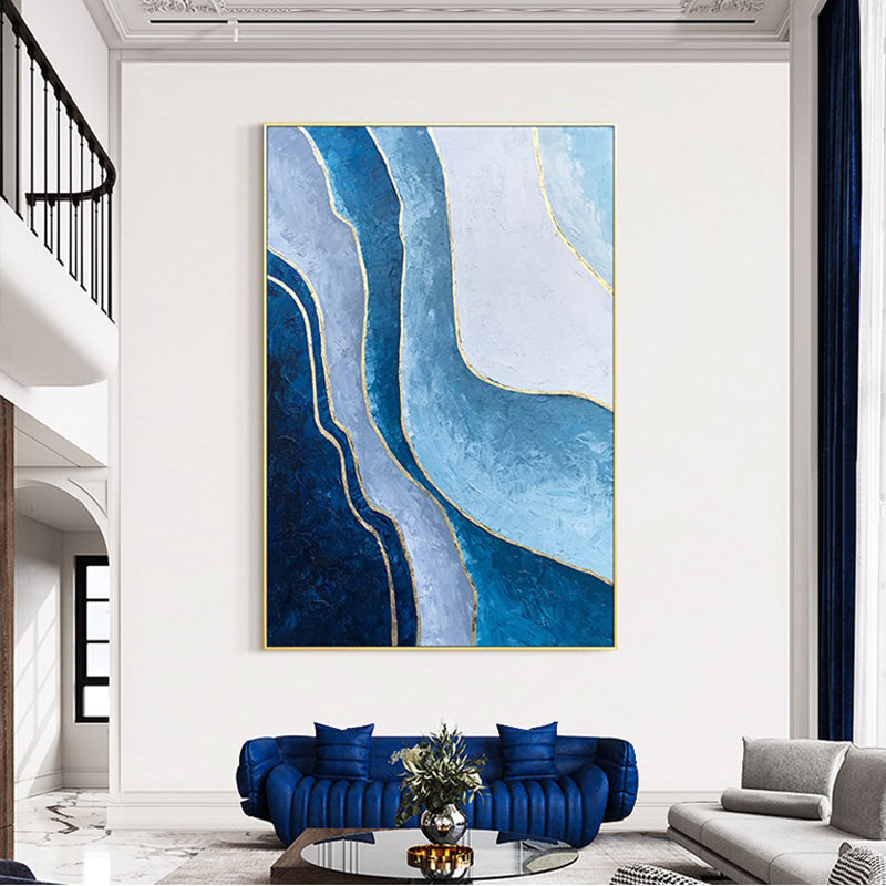 Hand painted Oil Painting Fortune Tree Golden Autumn Texture Painting Large Hanging Painting Abstract Decorative Canvas,31inx47in,No Frame