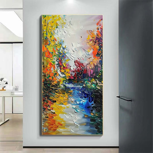 Landscape Paintings Abstract Handmade Oil Painting Modern Home Living Room Decoration Painting,27inx54in,No Frame