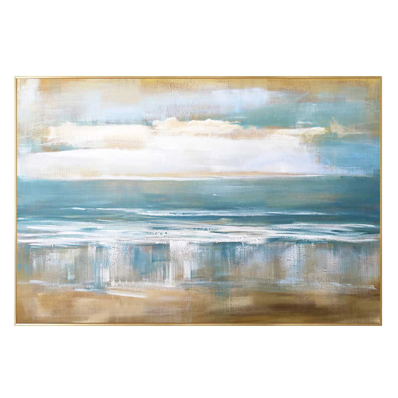 Handmade Art Picture Modern Living Room Decoration Oil Painting Handpainted Geometric Texture Art Wall Hangings,27inx54in,No Frame