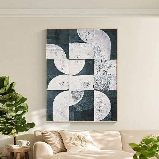 Hand Painted Abstract Painting Acrylic Modern Art Green Oil Painting For Living Room Wall Home,31inx47in,No Frame