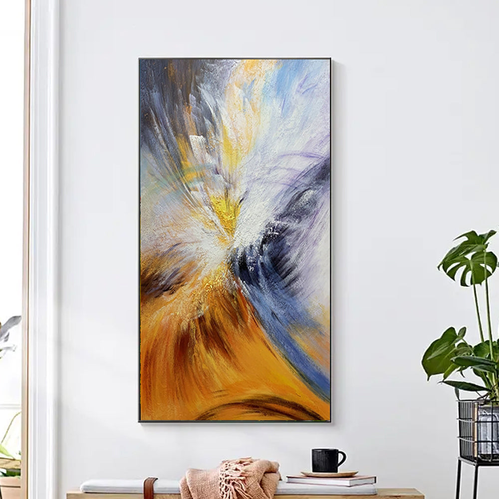 Abstract Colourful Artwork Modern Decor Oil Painting On Canvas Lanscaple Hand Painted Pictures Canvas Wall,27inx54in,No Frame