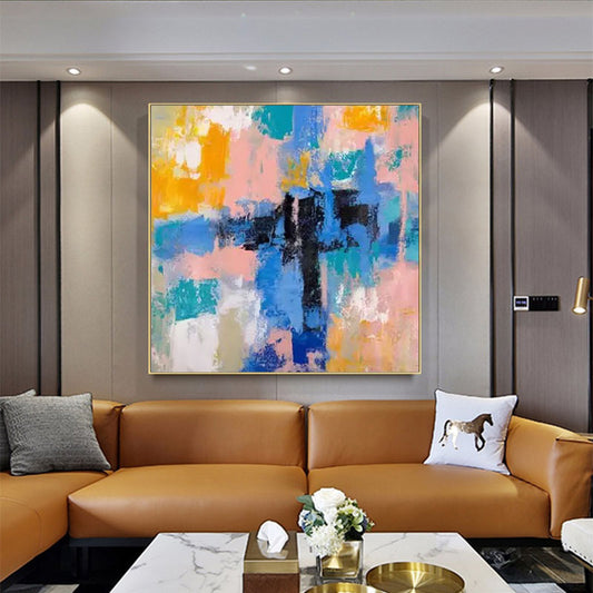 Abstract Gold Leaf Painting Extra Large Wall Art Abstract Acrylic Paintings On Canvas Contemporary Art Wall  (Unframed/Rolled)