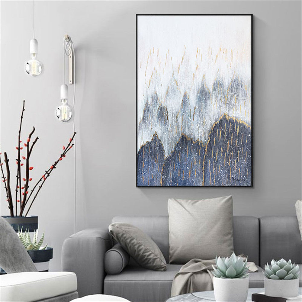 Abstract Mountain Hand Painted Oil Paintings On Canvas Handmade Wall Art Landscape Pictures For Living Room,31inx47in,No Frame