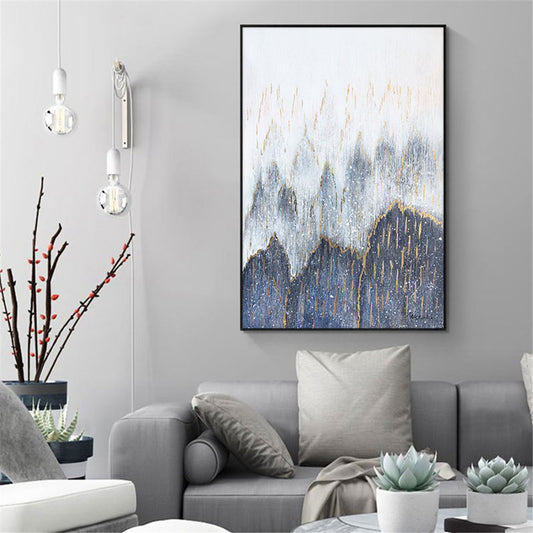 Abstract Mountain  Hand Painted Oil Paintings On Canvas Handmade Wall Art Landscape Pictures For Living Room,31inx47in,No Frame