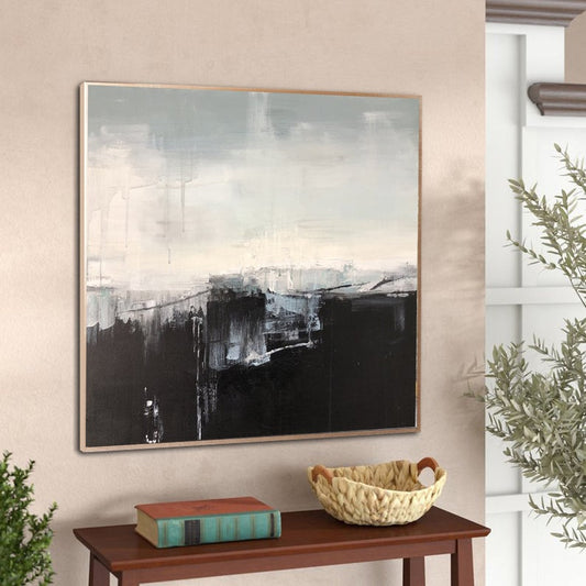 Abstract Painting Large Large Wall Art Canvas Black And White Canvas Painting Minimal Abstract Art Contemporary Art Office Decor31in,No Frame