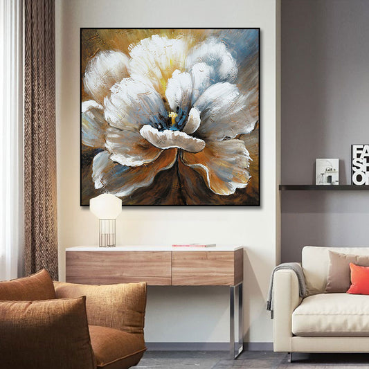 Chrysanthemum Flower Hand painted Oil Painting Wall Art Handmade Nordic Oil Painting Canvas Art for Livingroom