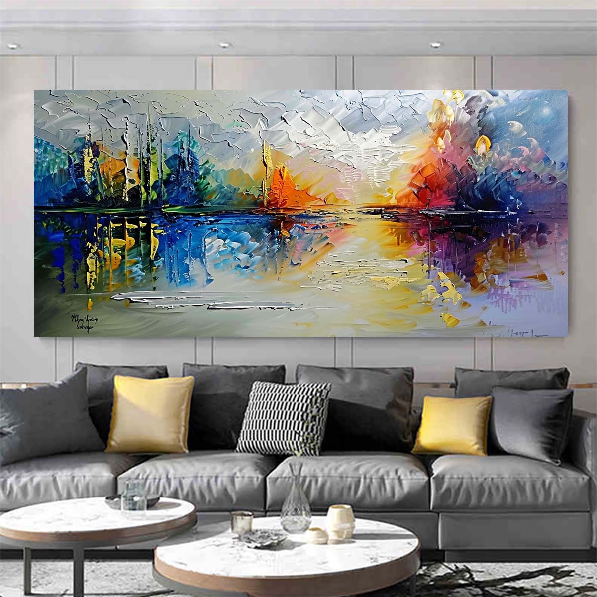 Original creation Landscape Hand painted Oil Painting Canvas Wall Art For Home Living Room Unframed/Rolled #017