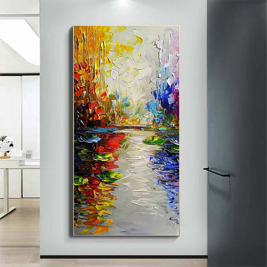 Landscape Paintings Abstract Handmade Oil Painting Modern Home Living Room Decoration Painting,27inx54in,No Frame