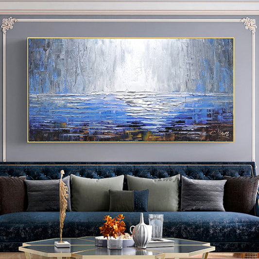 Large Wall Art Handmade Oil Painting 3D Abstract Paintings Wall Decor Canvas Art Landscape Picture,27inx54in,No Frame