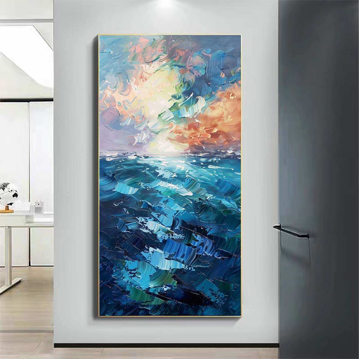 Landscape Paintings Abstract Handmade Oil Painting Modern Home Living Room Decoration Painting,27inx54in,No Frame