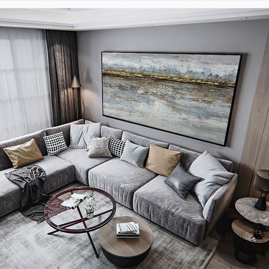 Customizable Abstract Landscape Mural Decoration Living Room Large Decorative Painting Hand painted Oil Painting Brown,27inx54in,No Frame