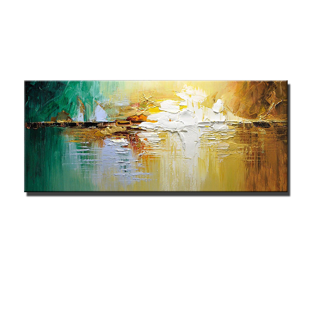 #350Abstract Landscape Wall Art Oil Painting Handmade Modern Canvas Oil Painting For Living Room Decoration Art,27inx54in,No Frame