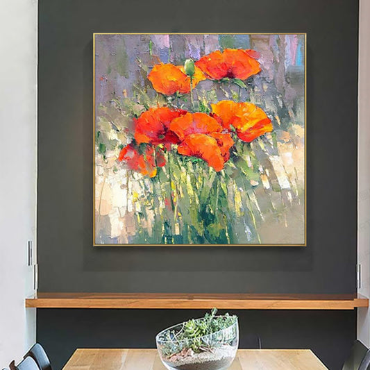 3D Knife Flower Oil Painting On Canvas Hand Painted Artwork Abstract Floral Oil Paintings Living Room