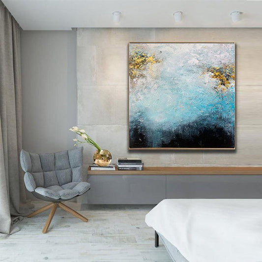 Large Wall Art Oil Painting On Canvas Handmade For Living Room Home Decor Hand Painted Abstract,31inx31in,No Frame